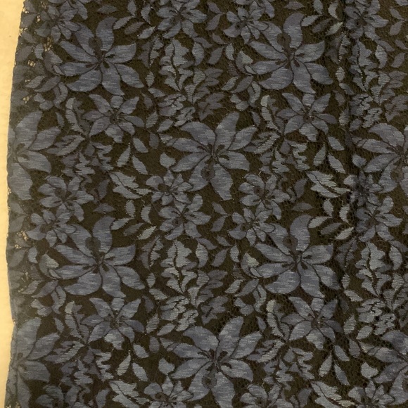 Max Mara dress. 2” above Knee length, Denim, navy lace, with 3” slit back. - Picture 2 of 7